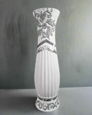 Große weiße dekorative bodenstehende Keramik Vase Glitzer Diamanten 60 cm 24 cm