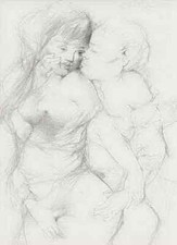 WOLLUSTIGE HINGABE - Otto BACHMANN  HandSignierte EROTISCHE OriginalLithographie