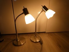 Eglo Tischlampe 2x Schreibtischlampe Nachttischlampe Edelstahl gebürstet***