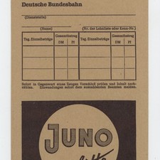 Lohntüte Deutsche Bundesbahn Reklame Josetti Juno Zigaretten historisch Original
