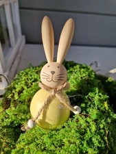 Dekohase Osterhase Osterdekoration Holz Gelb D4,5xH11,5cm