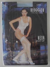 GENIAL, da NEU & OVP: Wolford NEON STAY-UP! 90ger Jahre!  Gr. L! Farbe: POOL