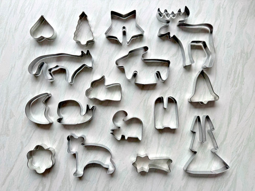 16x ausstechformen metall - metall, set