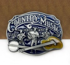 Gürtelschnalle Country Music Cowboy Banjo Gitarre.