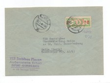 DDR Dienst ZKD Brief Mi 31 a I K Erfurt Gispersleben 3.5.60 Stahlbau Plauen