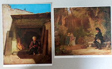 Carl Spitzweg 2 Bilder "Gähneneder Türke" und "Der Witwer"