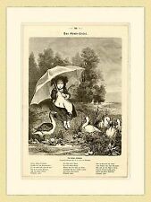 Die Gänse-Liesel Die Gänse-Königin Stelzner Gedicht ORIGINAL HOLZSTICH III 499