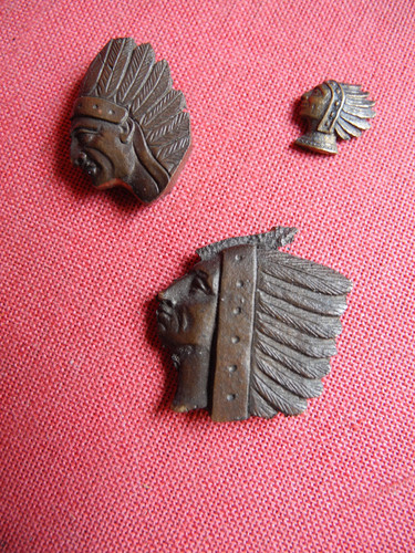 Bronze skulptur indianer kopf - bronze,