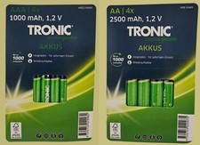 20 Akkus AA 2500 mAh oder AAA 1000 mAh Batterien wiederaufladbar NiMH 1,2V Akku