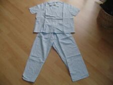 Pyjama Schlafanzug Babydoll  Retro 60er Vintage Gr.40 hellblau / weiss 