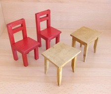 Größere Puppen Holz Stuhl Tisch Spielzeug Möbel Puppenstube Puppenhaus Handarbei