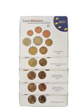 BRD 5 × EURO-KMS 2002 A/D/F/G/J./1 Cent-2 Euro