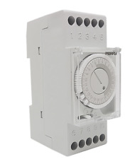 Mechanische analoge Zeitschaltuhr mit Gangreserve für Hutschiene Zählerschrank