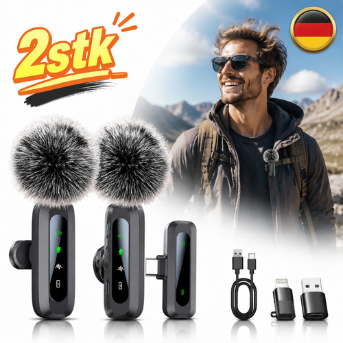 Lavalier mikrofon dual 2er - 2er, set