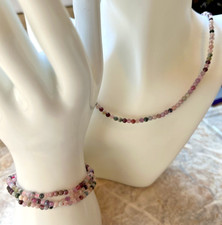 Wassermelonen Turmalin Kette