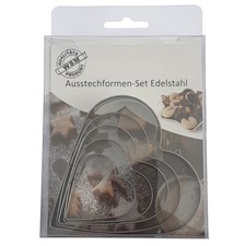 5er Set Herz Keks-Ausstecher