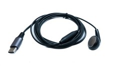 SYSTEM-S Mono In Ear Kopfhörer 120 cm USB 3.1 Typ C Stecker Mikrofon