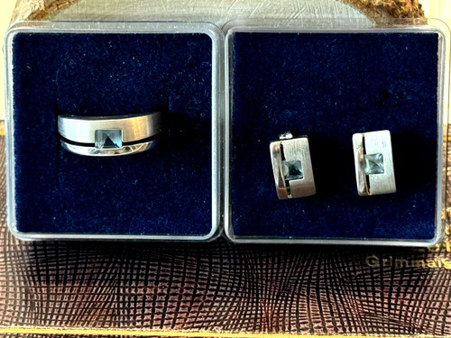 Set aquamarin ring ohrringe - set,