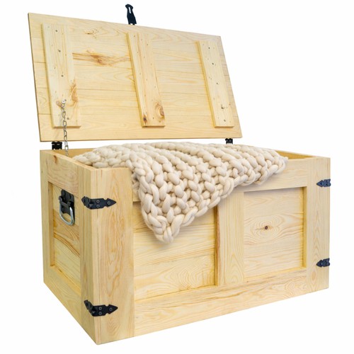 Grosse holztruhe oskar natur - holztruhe,