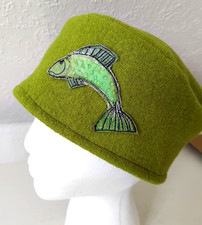 Wollwalk Mütze mit Seidensamt