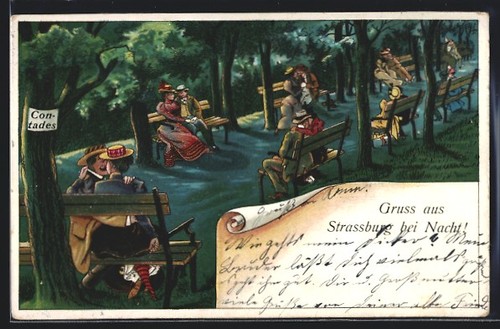 Lithographie hamburg park - hamburg,,