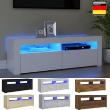 TV Schrank mit LED-Leuchten Lowboard Fernsehschrank TV-Möbel 120cm 90cm