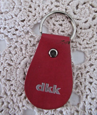 Schlüsselanhänger   dkk  Scharfenstein  DDR Reklame Werbung 80er Jahre rot Leder