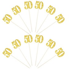 Goldene Torten Topper Set 12