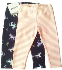 2x Sweat Hose Gr.74 80 86 NEU Carters Set blau rosa Einhorn Leggings baby
