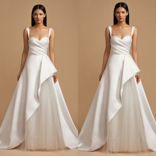 Satin brautkleider weiß - brautkleider,