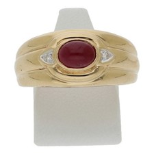 Rubin Diamant Ring 585 14 Karat Gelbgold Gr 59 Edelstein Rot Schmuck R04.3512