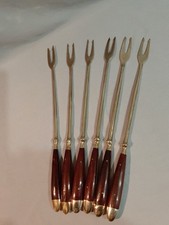 Bronze Besteck "Lord Nelson" FÜRST Solingen 6 Fondue- oder Aperitif-Gabeln