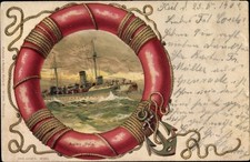 Litho deutsches kriegsschiff - deutsches,