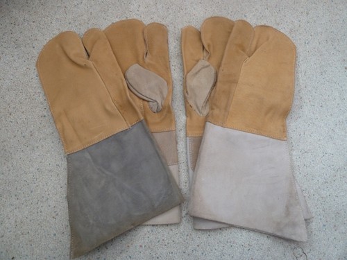 Handschuhe leder alt unbenutzt - leder,