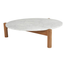 Cassina Couchtisch 535 Platte Marmor Carrara Basis Teak Massivholz