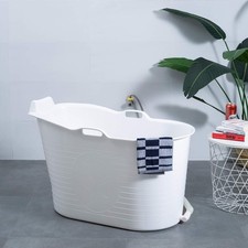 Mobile Badewanne, Ideal für das kleine Badezimmer, 97x54x63cm, Stylisch (Weiß)