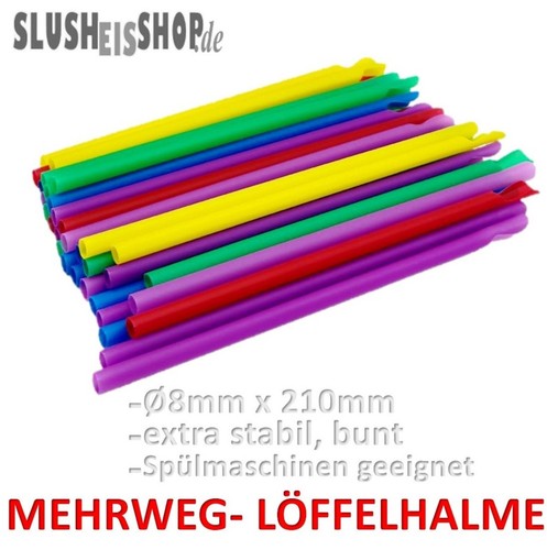 Slush löffelhalme plastik - löffelhalme,
