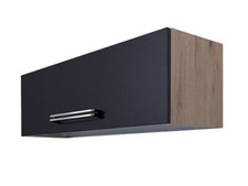 Kurzhängeschrank Küche - 100 cm breit - Anthrazit San Remo Eiche, mit Klapptür –