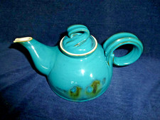 ausgefallene Keramik Teekanne - türkis Kunstkeramik - H K Laufglasur