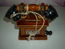 Goebel Spardose EMS Werbung Telefon braun 60er Jahre Vintage mit Schlüssel