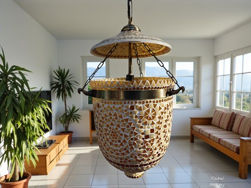 Oriental colonial mosaic glass