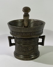 Vintage Bronze Mörser + Pistill - Richard Startyn 1623 Retro Deko Replica Mörser