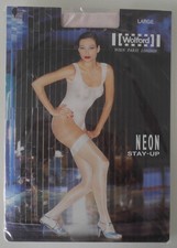 GENIAL, da NEU & OVP: Wolford NEON STAY-UP! 90ger Jahre!  Gr. L! Farbe: FLAMINGO