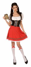 Oktoberfest Dirndl Kostüm rot-schwarz Trachtenkleid Damen Dirndl Damenkostüm KK
