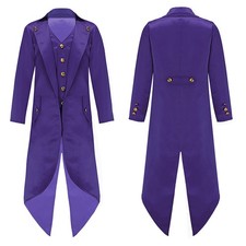 DE Jungen Gehrock Mittelalterlicher Steampunk Vintage Frack Anzug Mantel Jacke