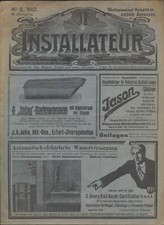 Installateur Fachzeitung Gas , Wasser, Dampf- u. elektr.   1913  viel Reklame