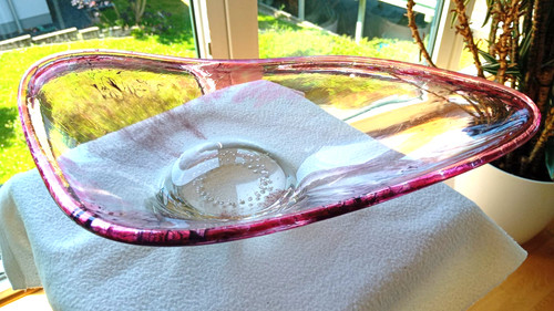 Große glas schale - -, murano-