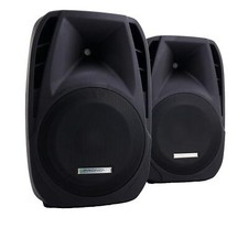 Paar Mobile DJ PA Lautsprecher Box Set 15'' (38cm) DJ Bühne Monitor Trolley 700w