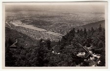 Heidelberg Blick vom Aussichtsturm auf Königstuhl-Restaurant und die Stadt 1930