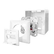 Datendose Netzwerkdose Aufputz Kombidose Cat.6A 2-Port geschirmt weiß Oben/Unten